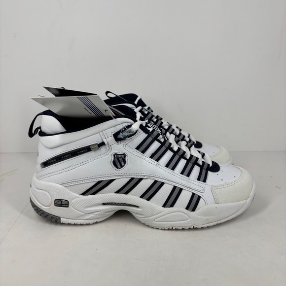 K-Swiss Ultrascendor Mid White Navy Athletic Shoes Sneakers Womens Size 7.0 - Picture 1 of 8